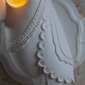 Applique a Parete in Ceramica Bianca Opaca Design Moderno Italiano - Tucano
