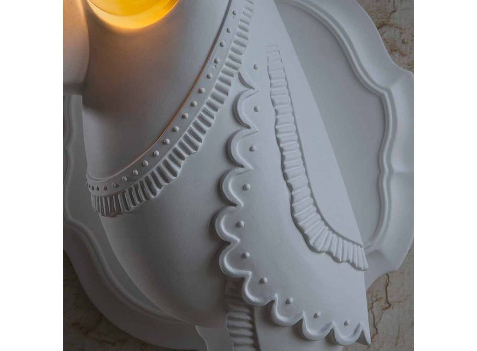 Applique a Parete in Ceramica Bianca Opaca Design Moderno Italiano - Tucano