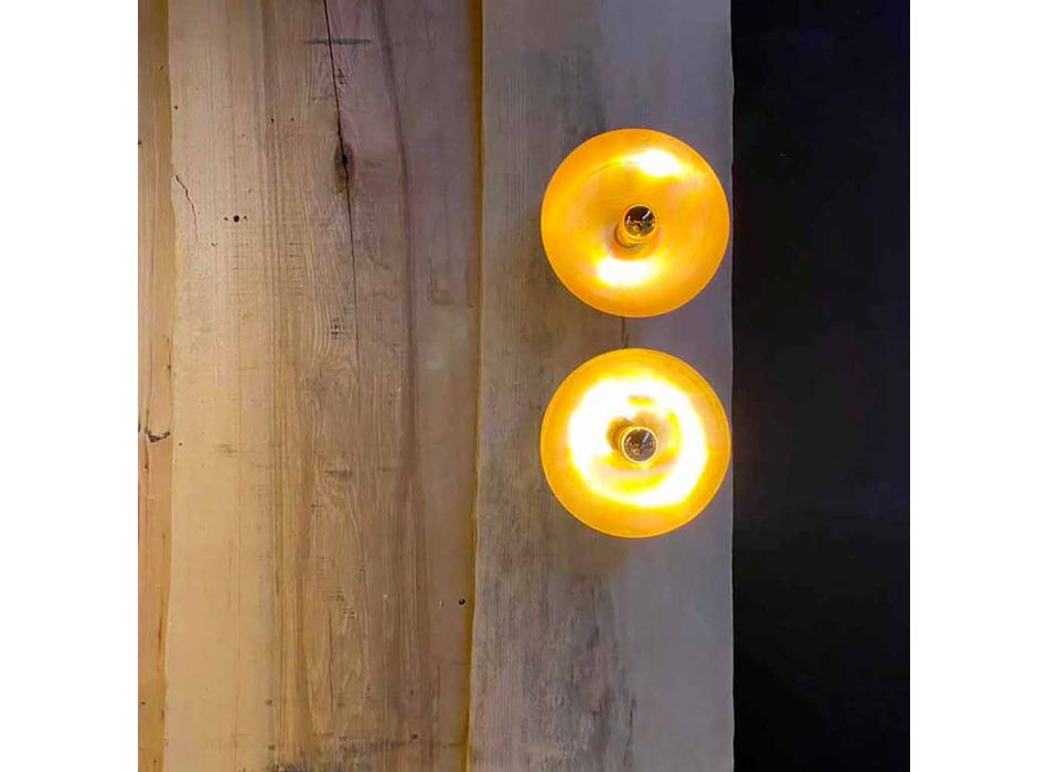 Applique Artigianale Rotonda in Ottone Naturale con LED Made in Italy - Salina