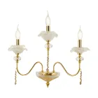 Applique Classica 3 Luci in Vetro, Cristallo e Metallo di Lusso - Flanders Viadurini