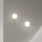 Applique con LED in Metallo Verniciato Color Oro e Vetro Soffiato - Ailanto Viadurini