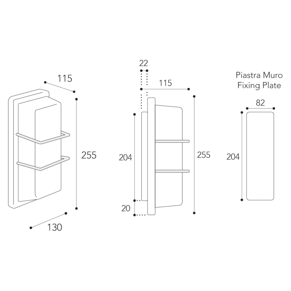 Applique da Esterno in Ottone, E27 e Stile Geometrico Made in Italy - Cristallo Viadurini