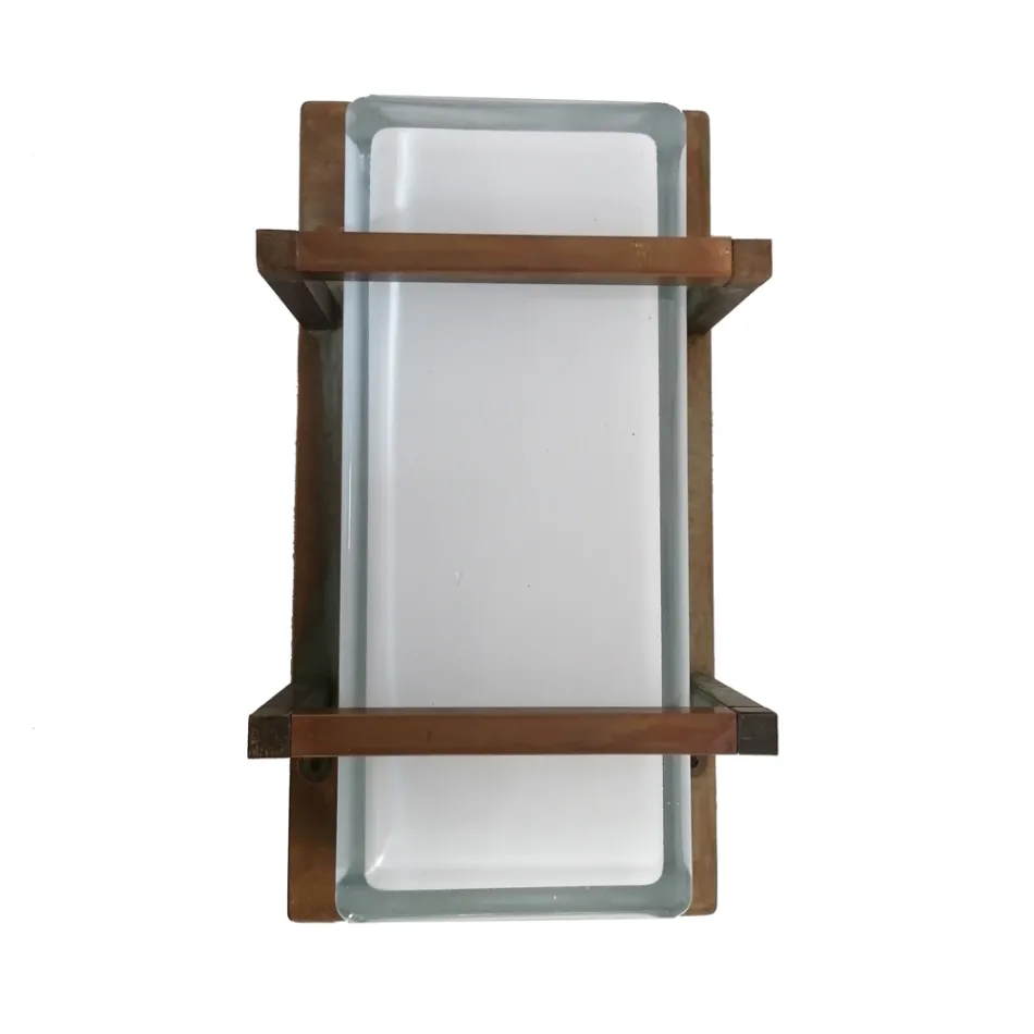 Applique da Esterno in Ottone, E27 e Stile Geometrico Made in Italy - Cristallo Viadurini