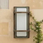Applique da Esterno in Ottone, E27 e Stile Geometrico Made in Italy - Cristallo Viadurini