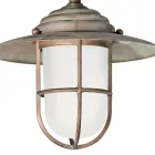 Applique da Esterno in Ottone, Vetro Opale e IP44 - Elfico Viadurini