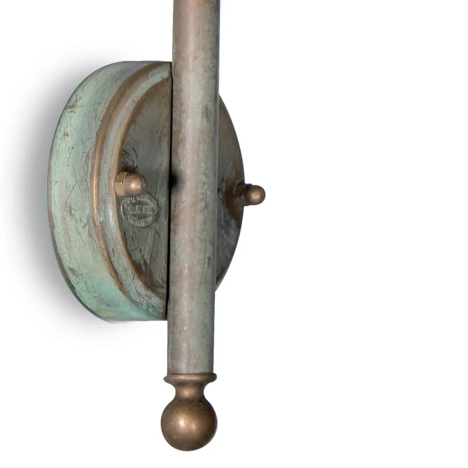 Applique da Esterno in Ottone, Vetro Opale e IP44 - Elfico Viadurini