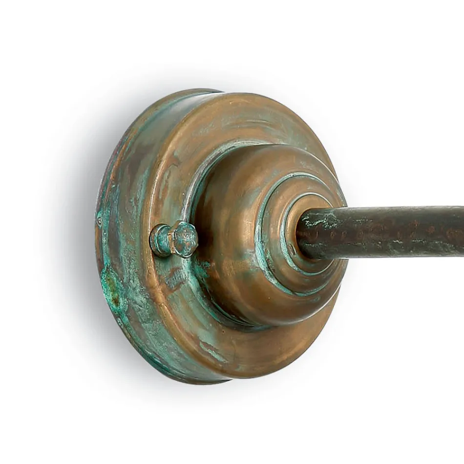 Applique da Esterno in Ottone, Vetro Opale e IP44 Made in Italy - Drago Viadurini