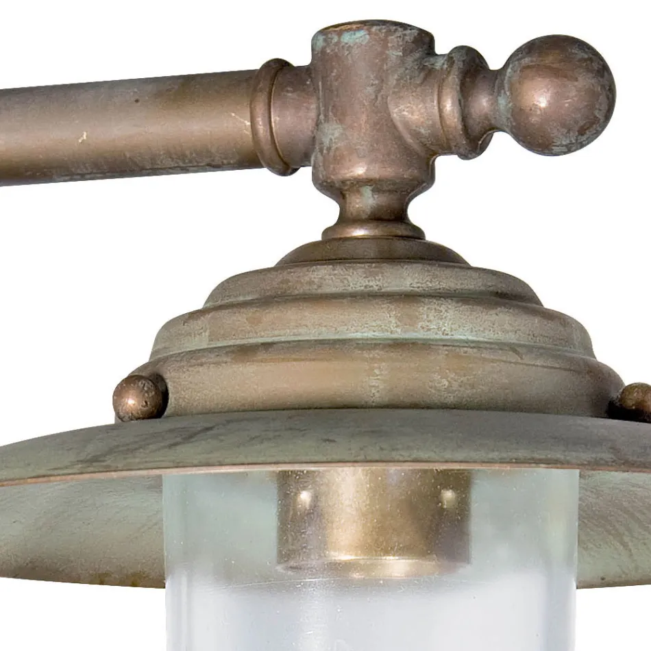 Applique da Esterno in Ottone, Vetro Trasparente e IP44 - Elfico Viadurini