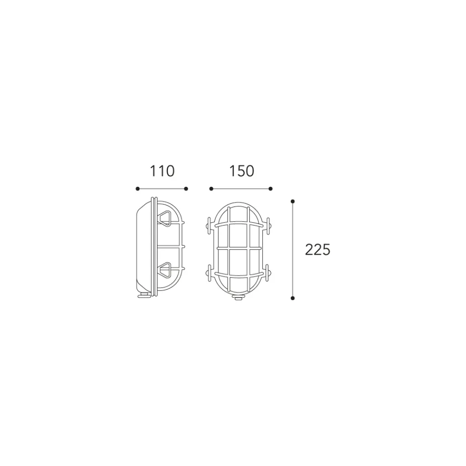 Applique da Esterno in Ottone Vintage con Vetro Opale/Trasparente - Sirena Viadurini