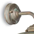 Applique da Esterno in Ottone Vintage, Vetro Trasparente - Elfico Viadurini