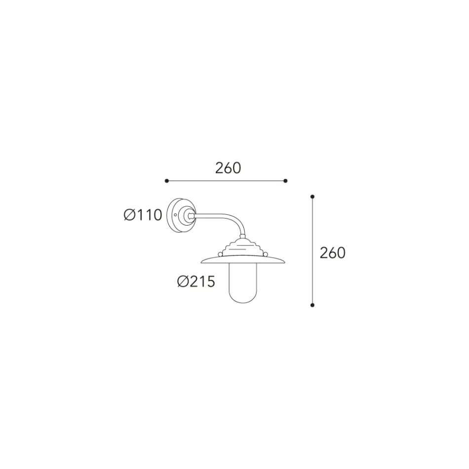 Applique da Esterno in Ottone Vintage, Vetro Trasparente - Elfico Viadurini