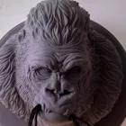 Applique da Parete a 3 Luci in Ceramica Gorilla Grigio o Bianco Design - Rillago Viadurini