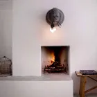 Applique da Parete a 3 Luci in Ceramica Gorilla Grigio o Bianco Design - Rillago Viadurini