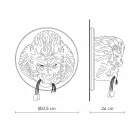 Applique da Parete a 3 Luci in Ceramica Gorilla Grigio o Bianco Design - Rillago Viadurini