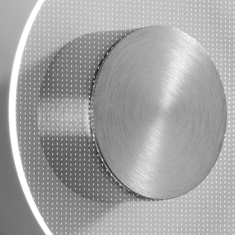 Applique da Parete in Metallo e Diffusore in Plexiglass Micro-Puntinato - Nora Viadurini