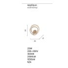 Applique da Parete in Metallo Oro Design Moderno Camera da Letto - Point Viadurini