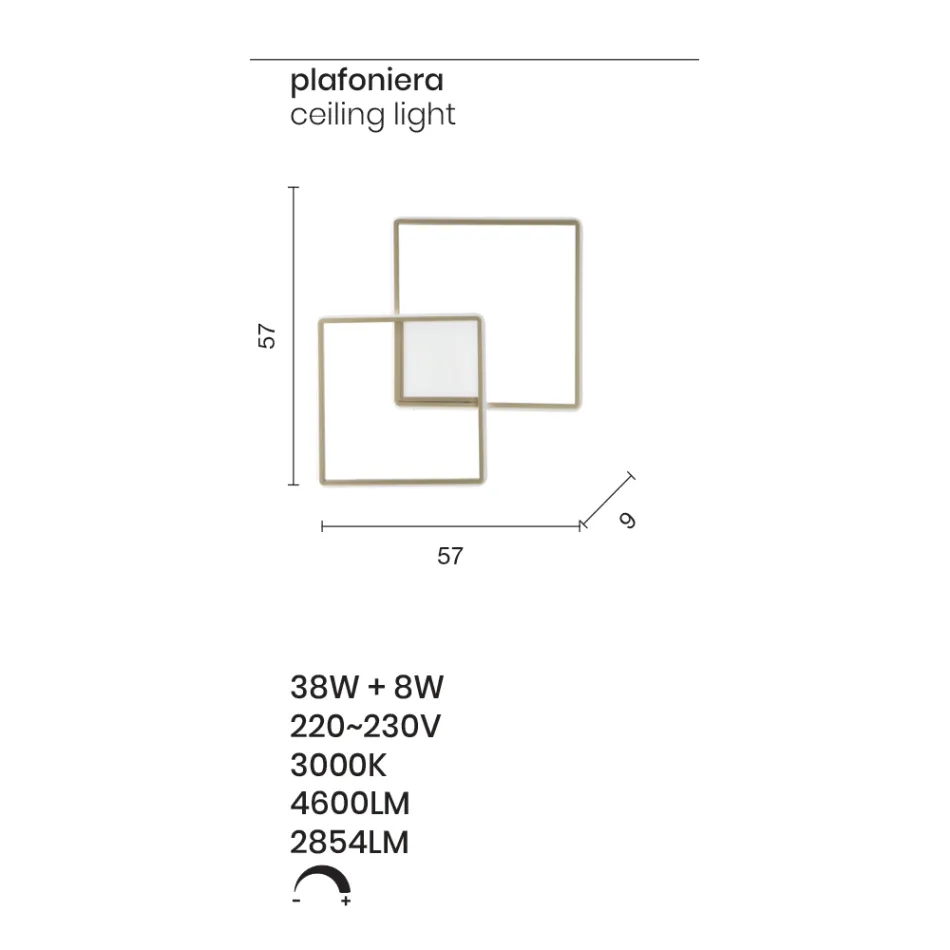 Applique da Parete in Metallo Verniciato Oro con LED Moderna - Formale Viadurini