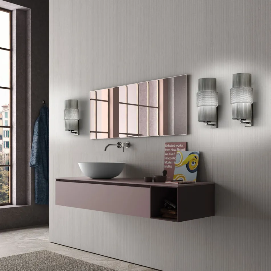 Applique da Parete in Vetro Soffiato a Mano a Venezia e Metallo - Satomi Viadurini