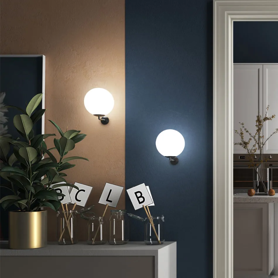 Applique da Parete in Vetro Veneziano Soffiato a Mano Design Moderno - Luna Viadurini