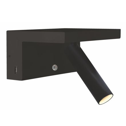 Applique Decorativa a Led Orientabile in Alluminio con Porte USB - Alena Viadurini