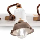 Applique design a tre faretti orientabili in ceramica e metallo Lacey Viadurini