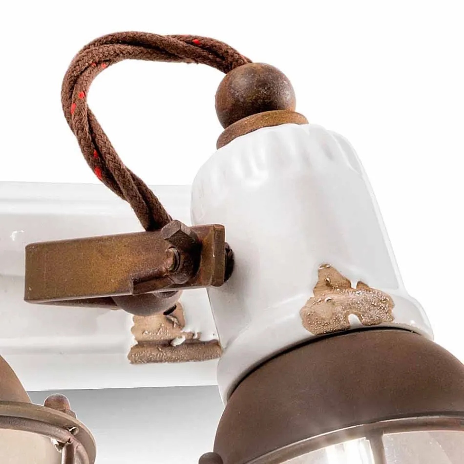 Applique design a tre faretti orientabili in ceramica e metallo Lacey Viadurini