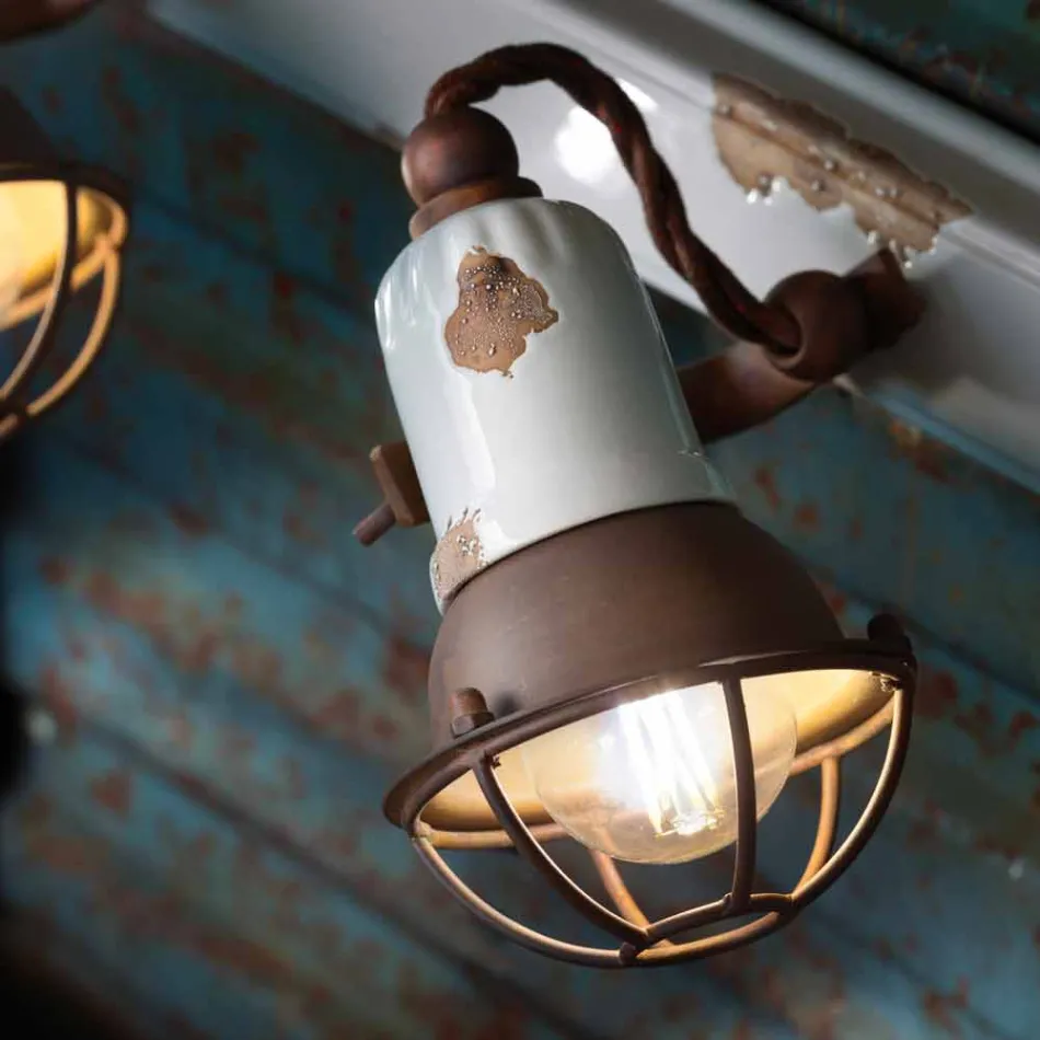 Applique design a tre faretti orientabili in ceramica e metallo Lacey Viadurini