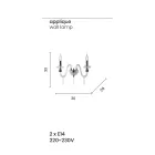 Applique Design Classico a 2 Luci in Vetro Lavorato a Mano Cromo - Similo Viadurini