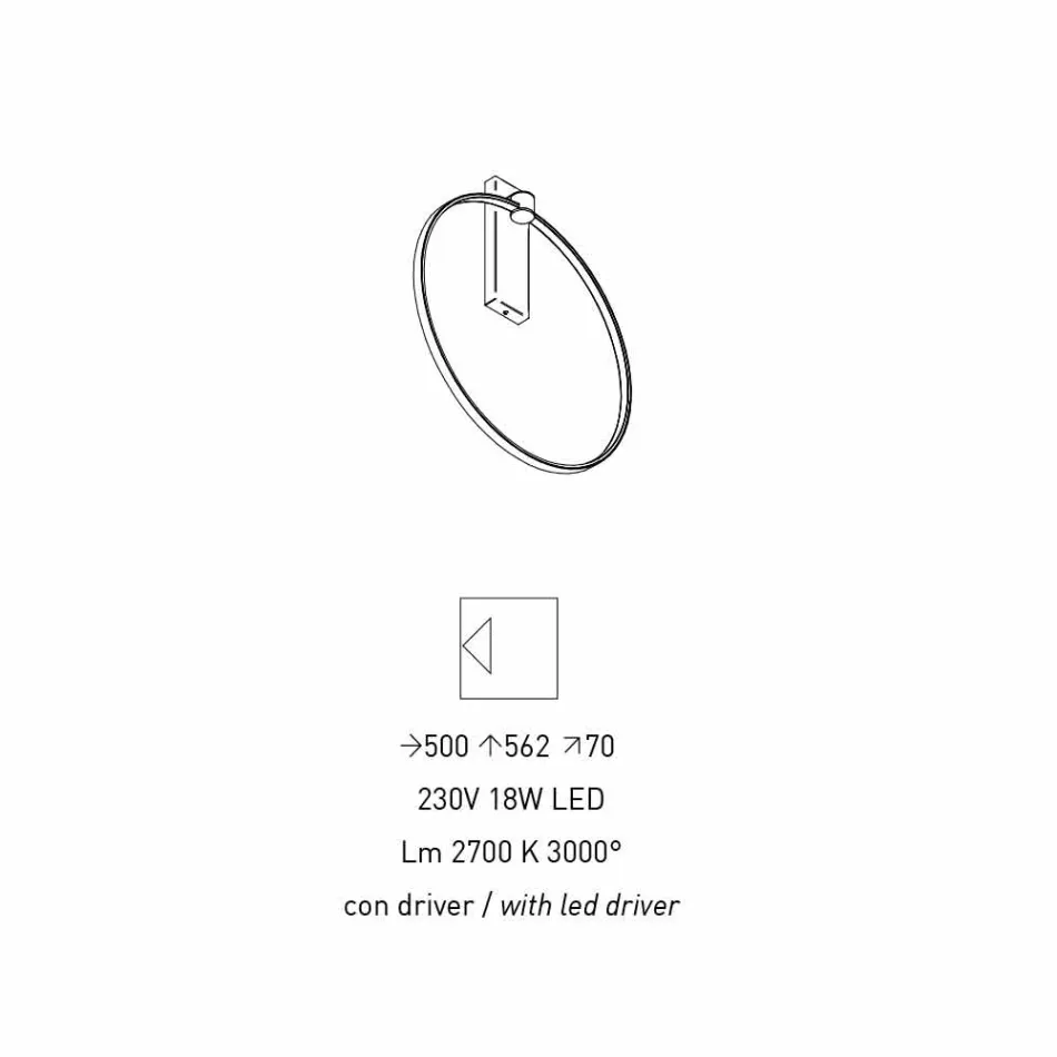 Applique di Design in Alluminio Nero e Ottone Naturale Made in Italy - Norma Viadurini