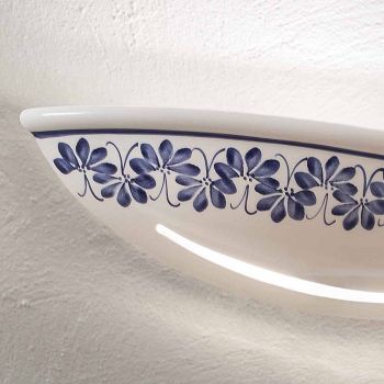 Applique in Ceramica Artigianale e Decori Blu Dipinti a Mano - Trieste