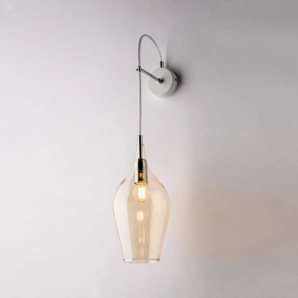 Applique in Ferro con Vetro Pyrex Made in Italy per Arredare L’interno - Sparta Viadurini