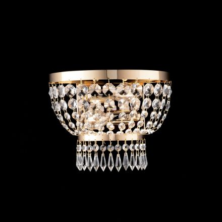 Applique in Ferro e Dorato con Strass Made in Italy per Arredare L’interno - Austria Viadurini