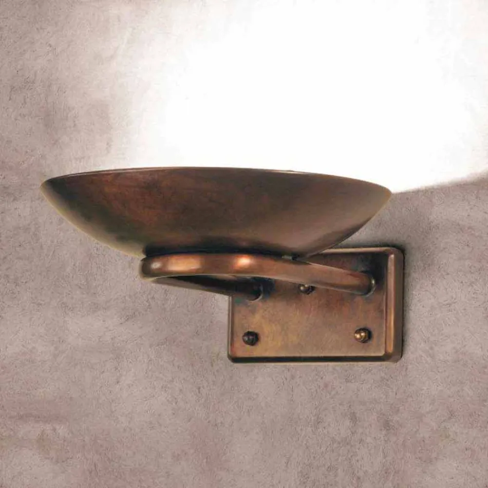 Applique in fusione di ottone anticato e vetro Allegro Viadurini