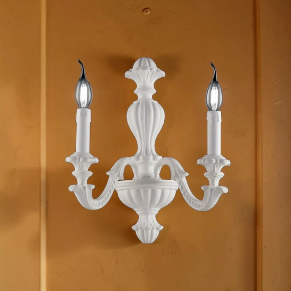 Applique in Legno Disponibile con 1 o 2 Luci Made in Italy - Milano Viadurini