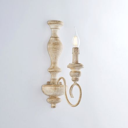 Applique in Legno e Ferro Laccato Made in Italy per Arredare L’interno - Toscana Viadurini