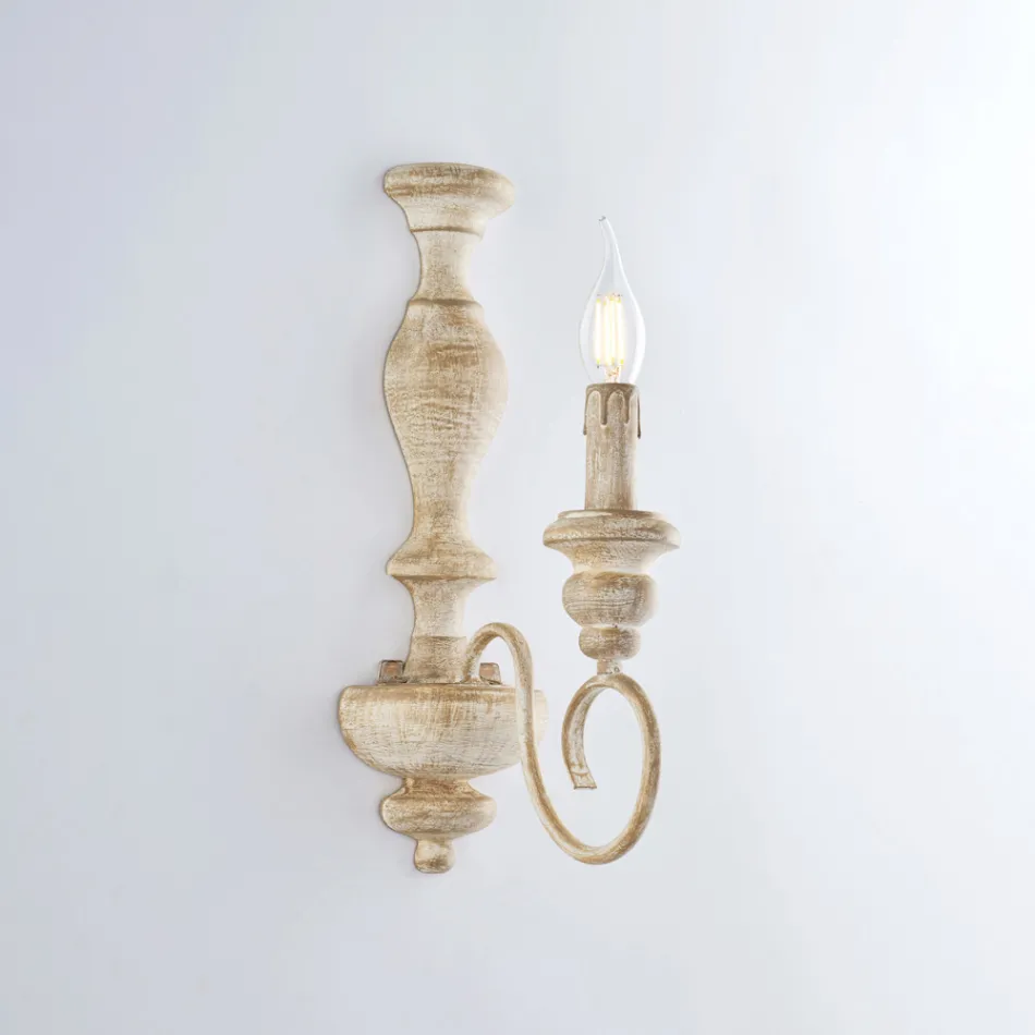 Applique in Legno e Ferro Laccato Made in Italy per Arredare L’interno - Toscana Viadurini