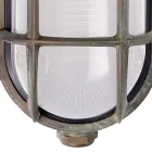 Applique in Ottone Vintage con Vetro Opale/Trasparente - Sirena Viadurini