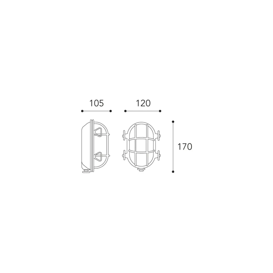 Applique in Ottone Vintage con Vetro Opale/Trasparente - Sirena Viadurini