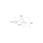 Applique in Ottone Vintage da Esterno, Vetro Trasparente IP44 - Elfico Viadurini