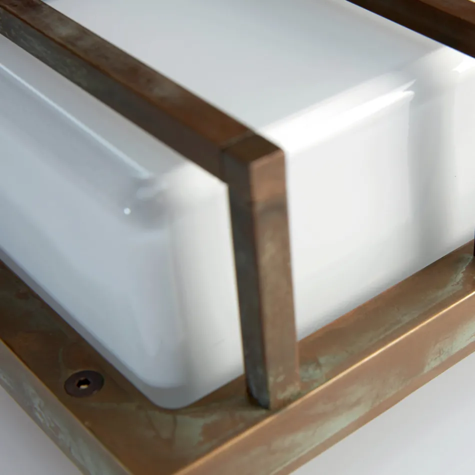 Applique in Ottone Vintage, E27 e Luce d’Atmosfera Made in Italy - Cristallo Viadurini