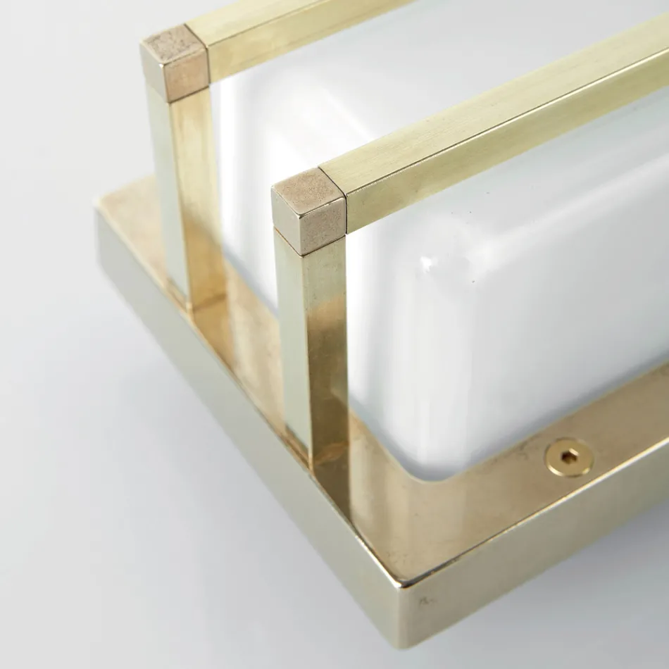 Applique in Ottone Vintage, E27 e Luce d’Atmosfera Made in Italy - Cristallo Viadurini