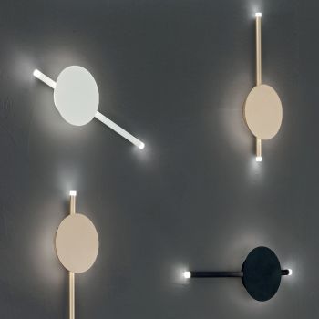 Applique LED di Design Moderno in Metallo Bianco, Nero o Oro - Lancetta