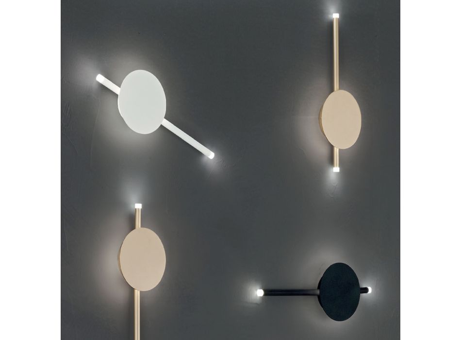 Applique LED di Design Moderno in Metallo Bianco, Nero o Oro - Lancetta Viadurini