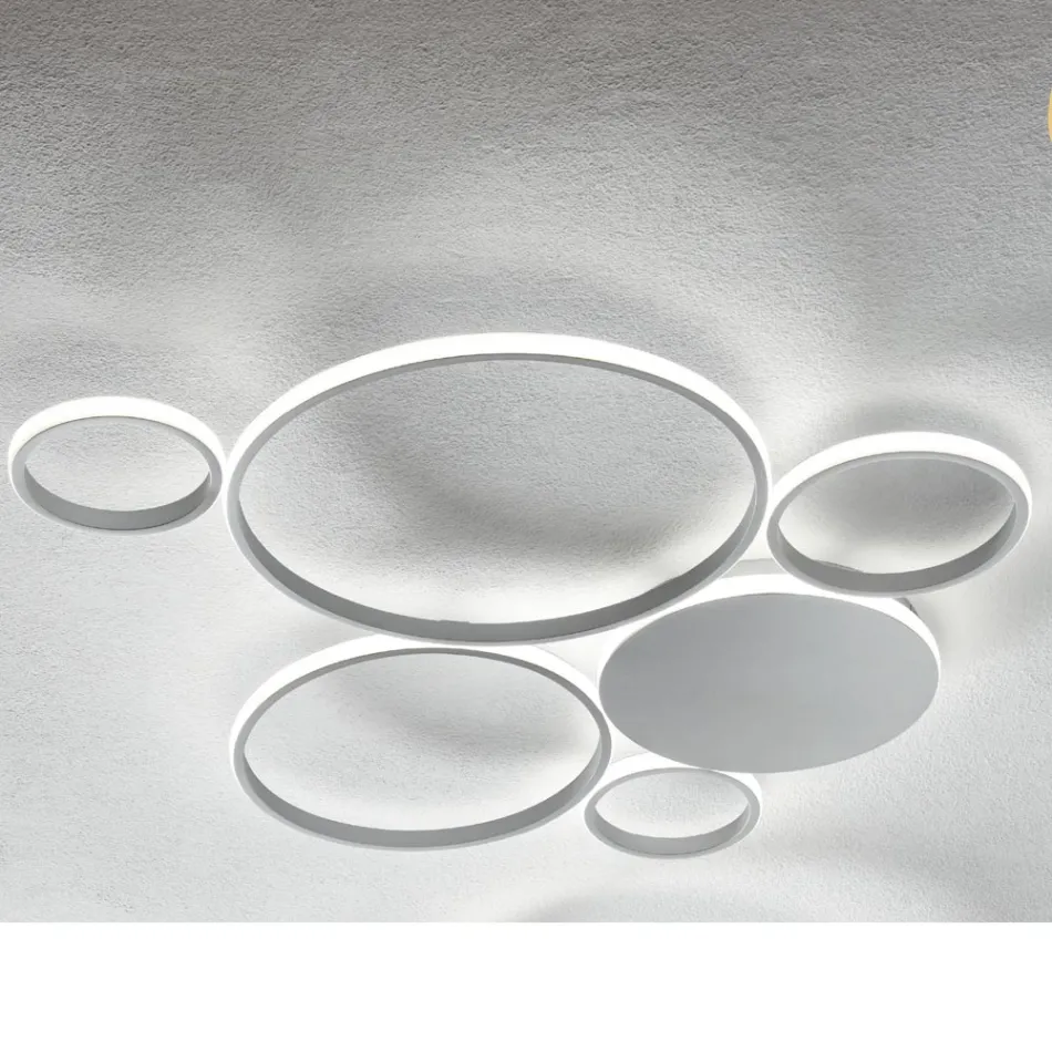 Applique LED Moderna in Metallo Verniciato Finitura Oro o Argento - Punto Viadurini