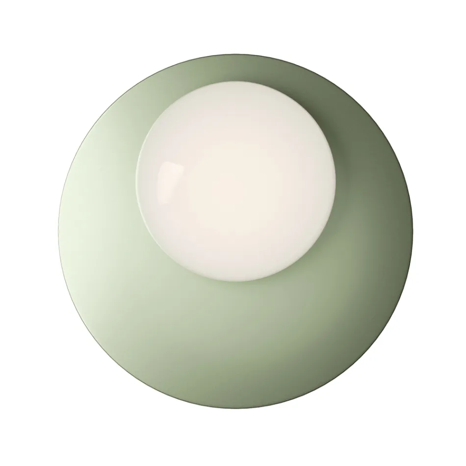 Applique o Plafoniera in Alluminio, Metallo e Luce in Vetro Bianco - Luma Viadurini