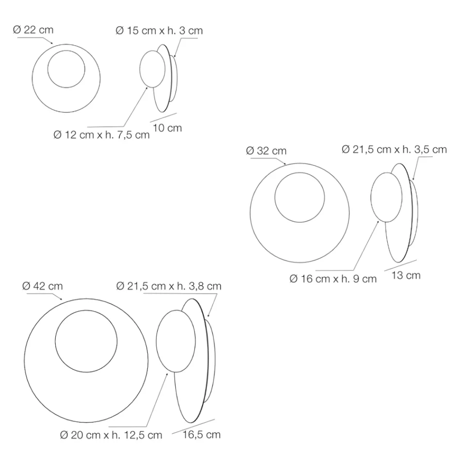 Applique o Plafoniera in Alluminio, Metallo e Luce in Vetro Bianco - Luma Viadurini