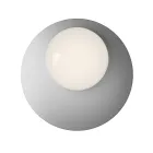 Applique o Plafoniera in Alluminio, Metallo e Luce in Vetro Bianco - Luma Viadurini