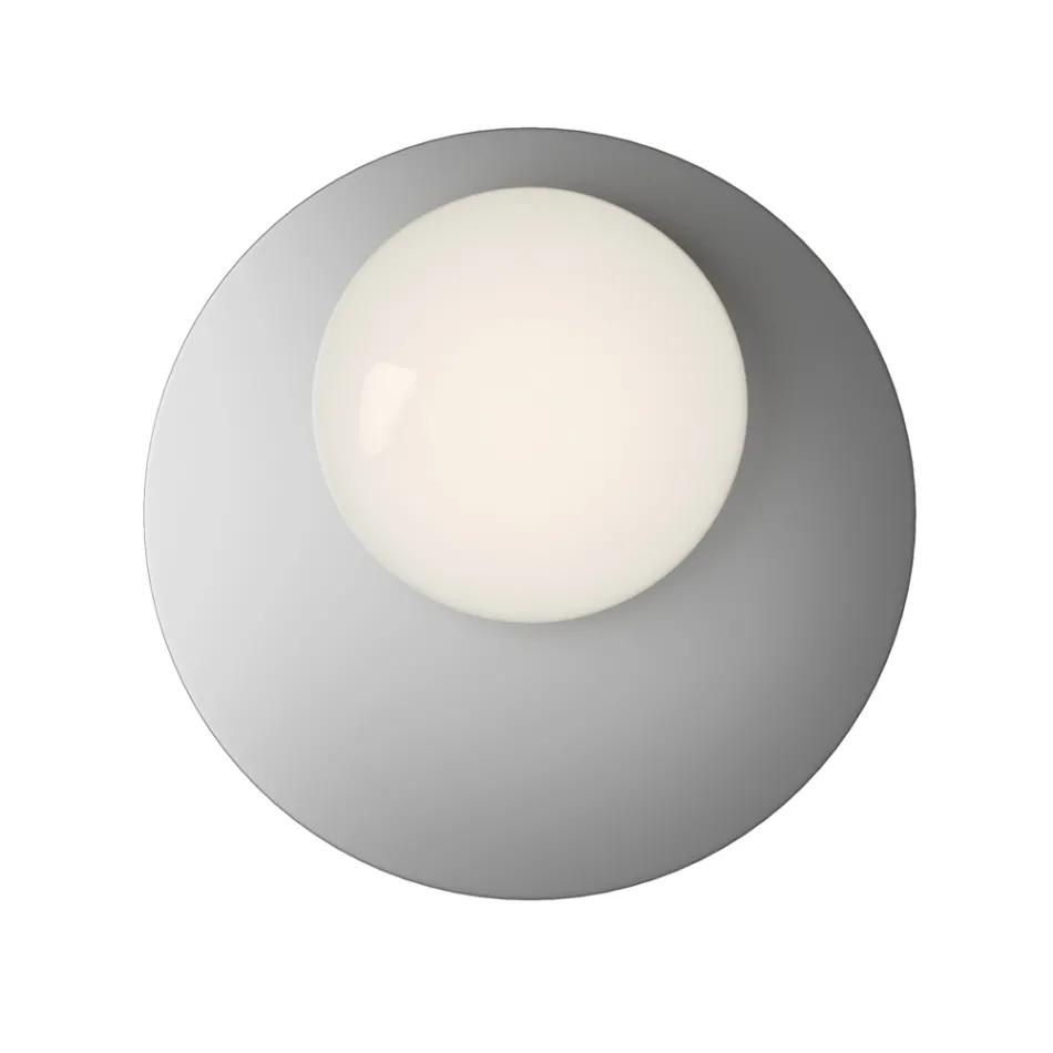 Applique o Plafoniera in Alluminio, Metallo e Luce in Vetro Bianco - Luma Viadurini