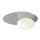 Applique o Plafoniera in Alluminio, Metallo e Luce in Vetro Bianco - Luma Viadurini