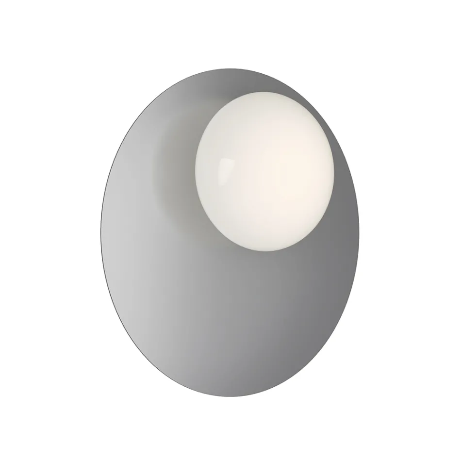 Applique o Plafoniera in Alluminio, Metallo e Luce in Vetro Bianco - Luma Viadurini